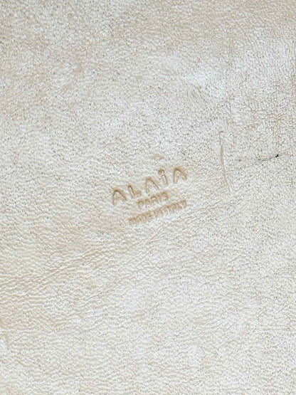 ALAIA Mina 25 Beige Tote Bag