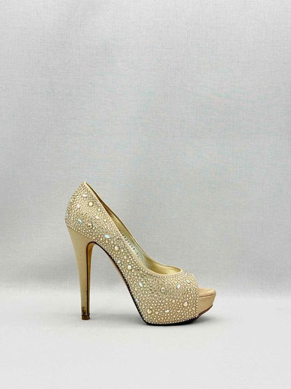 GINA Gold Crystal Embellished Size EU 37.5 Pumps