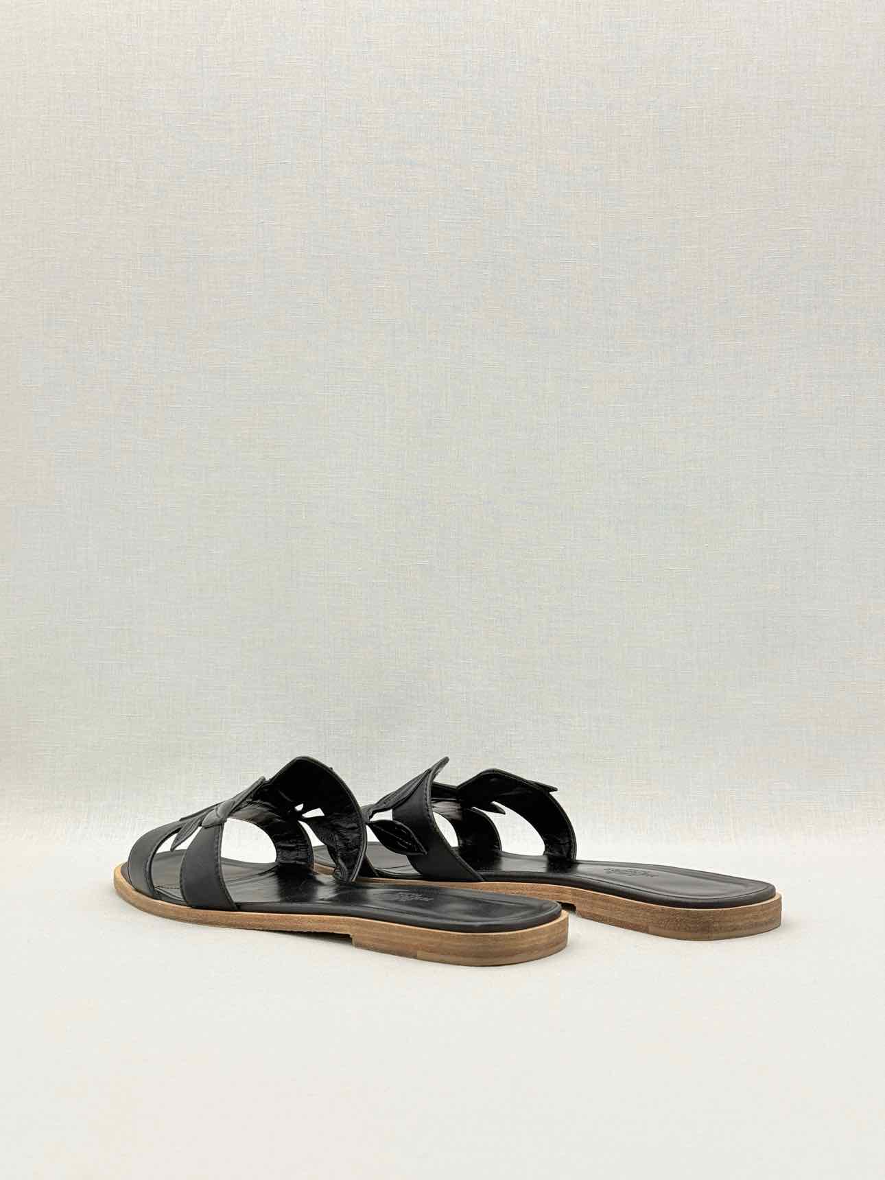HERMES ORAN Black Size EU 40 Flats