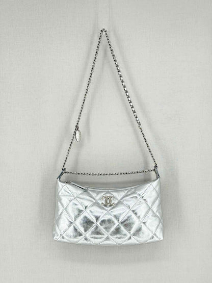 CHANEL Metallic Silver Hobo bag