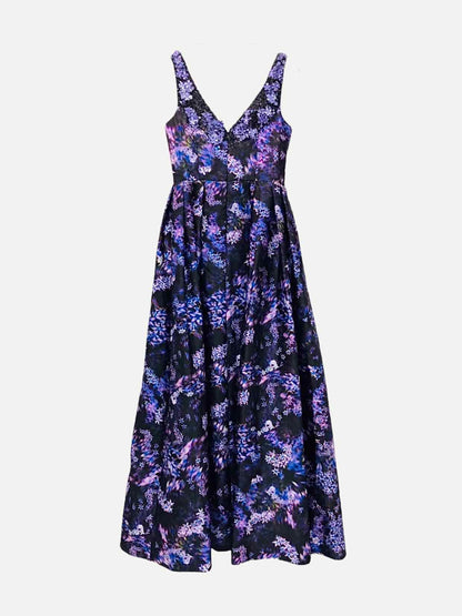 THEIA Black Multicolor Size US 6 Long Dress