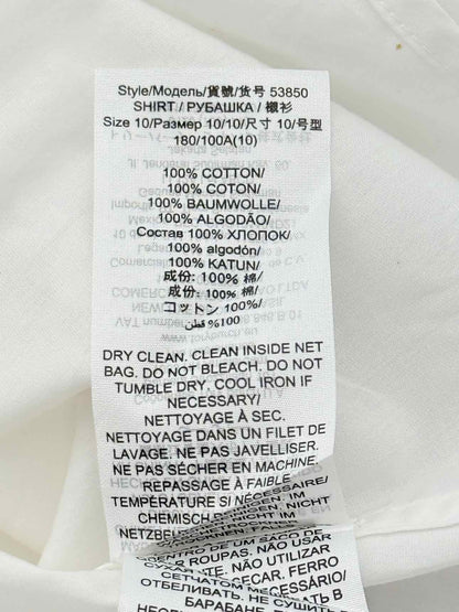 TORY BURCH White Ruffled Trim Size US 10 Shirt