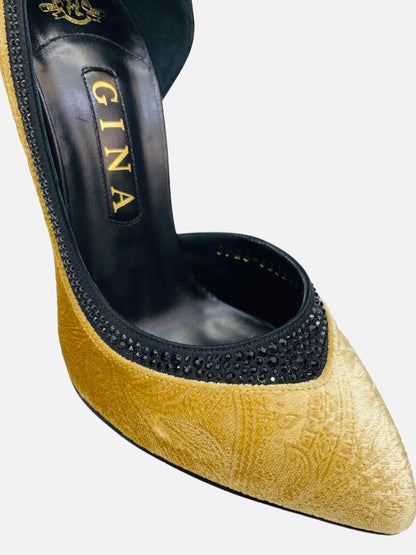 GINA D'Orsay Gold Pumps