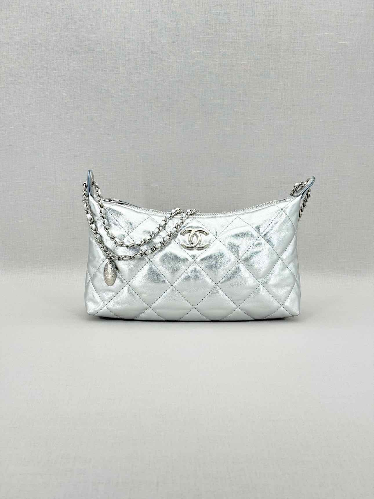 CHANEL Metallic Silver Hobo bag