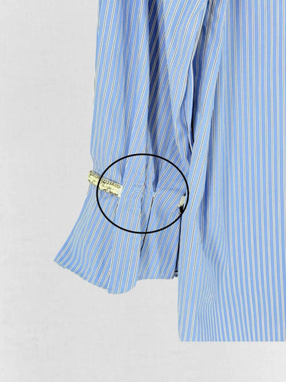 SANDRO Blue & White Striped &amp; Check Size US 8 Shirt