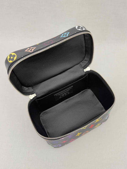 LOUIS VUITTON Nice Black Multicolor Vanity Case