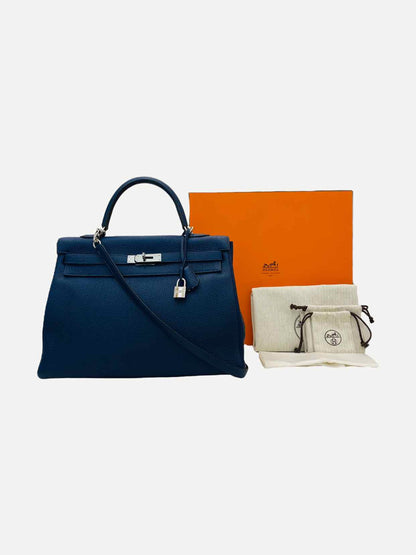 HERMES Kelly Midnight Blue Top Handle