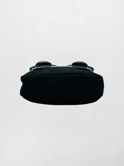 FENDI B Black & Silver Shoulder Bag