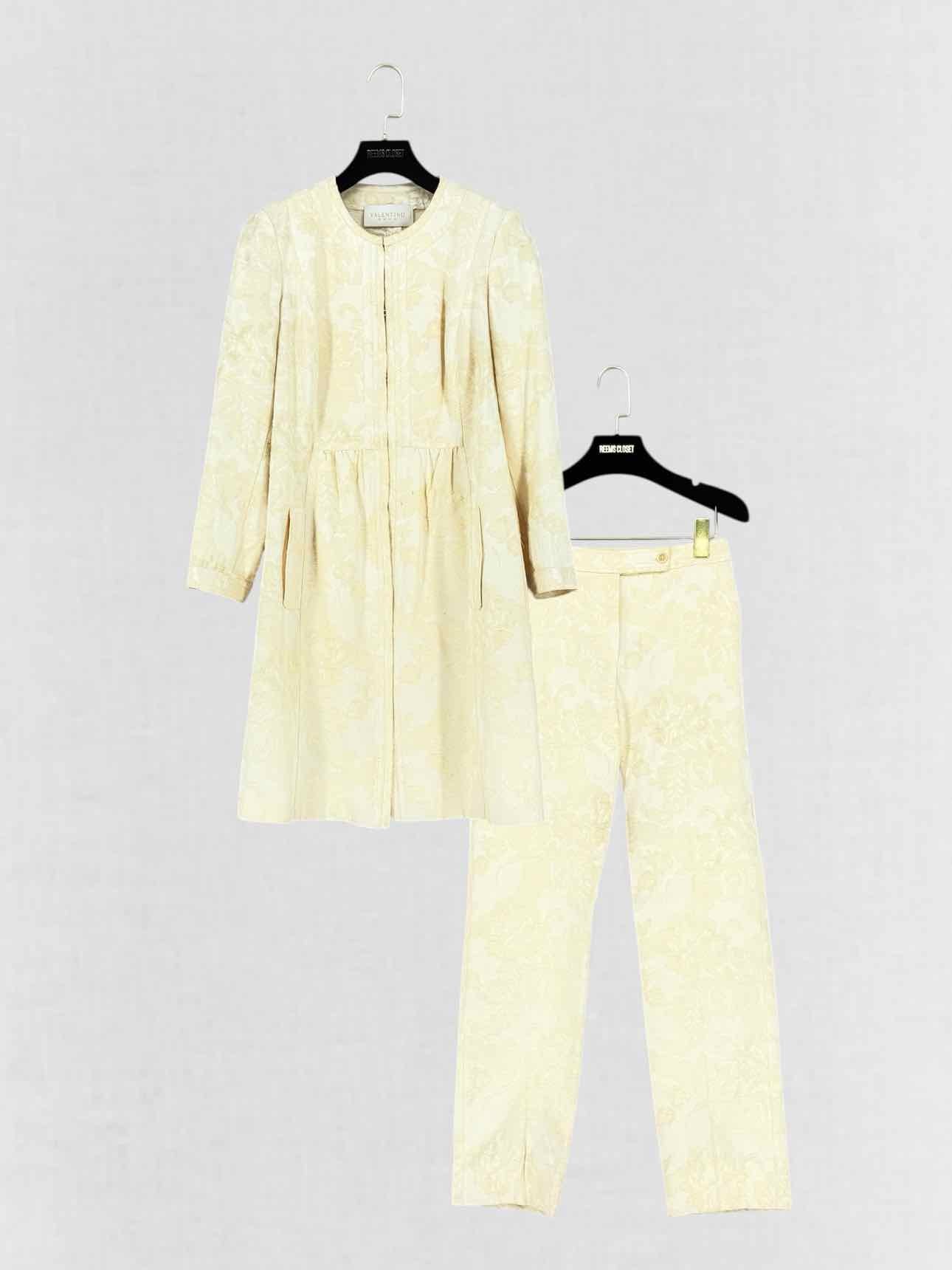 VALENTINO Beige & White Printed Size US 6 Outfit Set