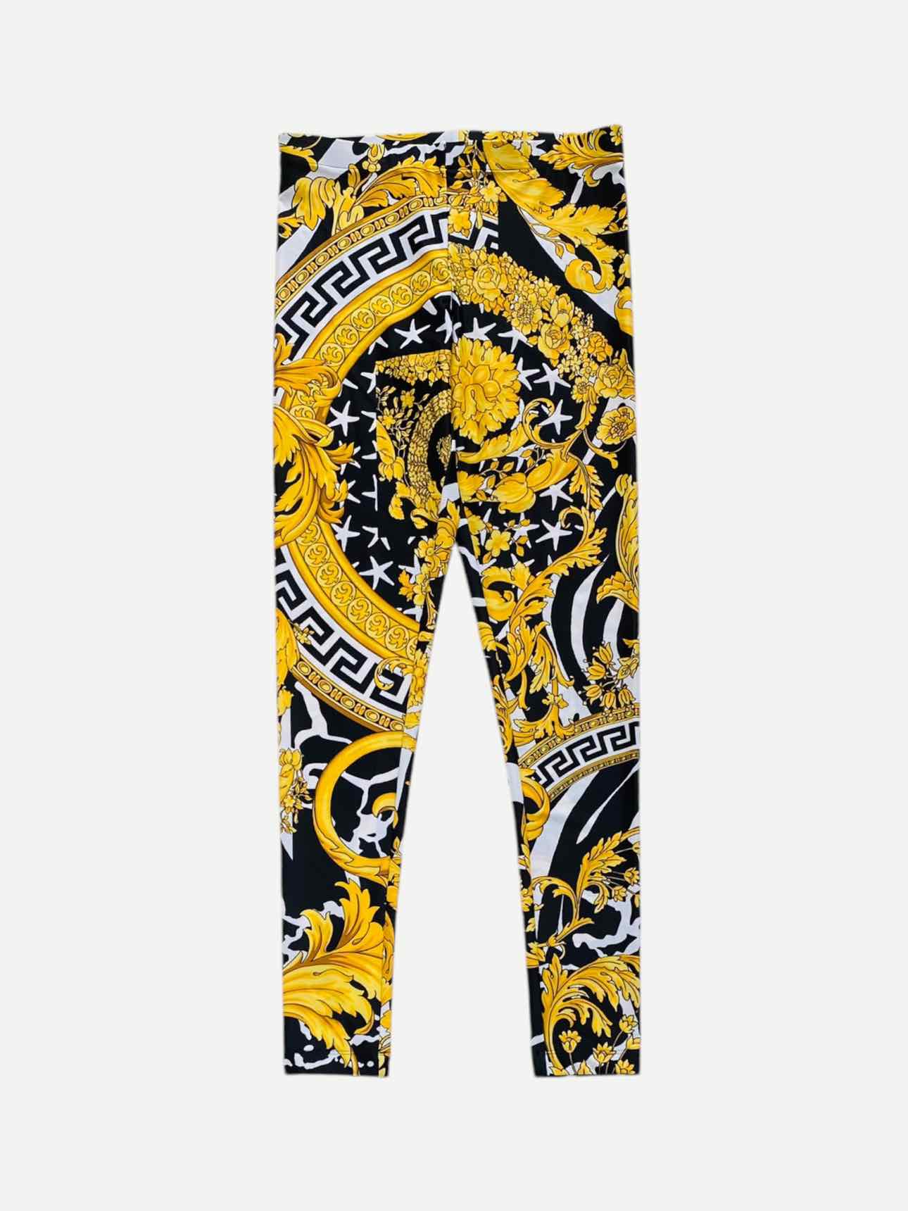 VERSACE Yellow & Black Printed Size US 2 Pants