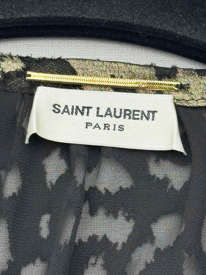 SAINT LAURENT Black & Gold Size US 4 Blouse