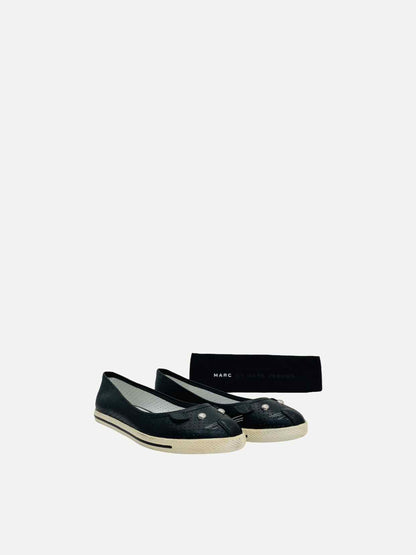 MARC BY MARC JACOBS Cat Black Perforated Flats 36