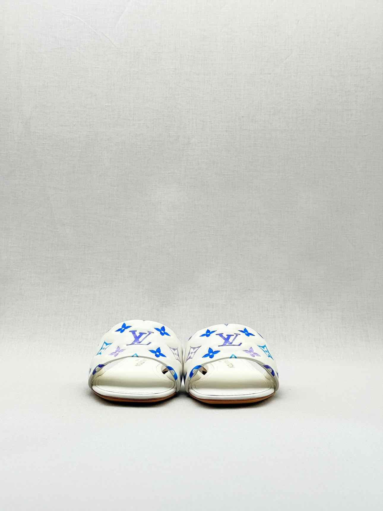 LOUIS VUITTON Revival White Multicolor Size EU 38 Mules