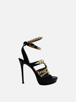 GIVENCHY Ankle Strap Black Size EU 37 Heeled Sandals