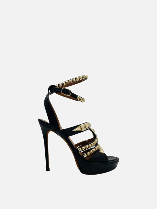 GIVENCHY Ankle Strap Black Heeled Sandals 37