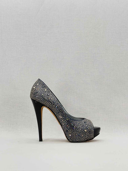 GINA Black Swarovski Embellished Size EU 40 Pumps
