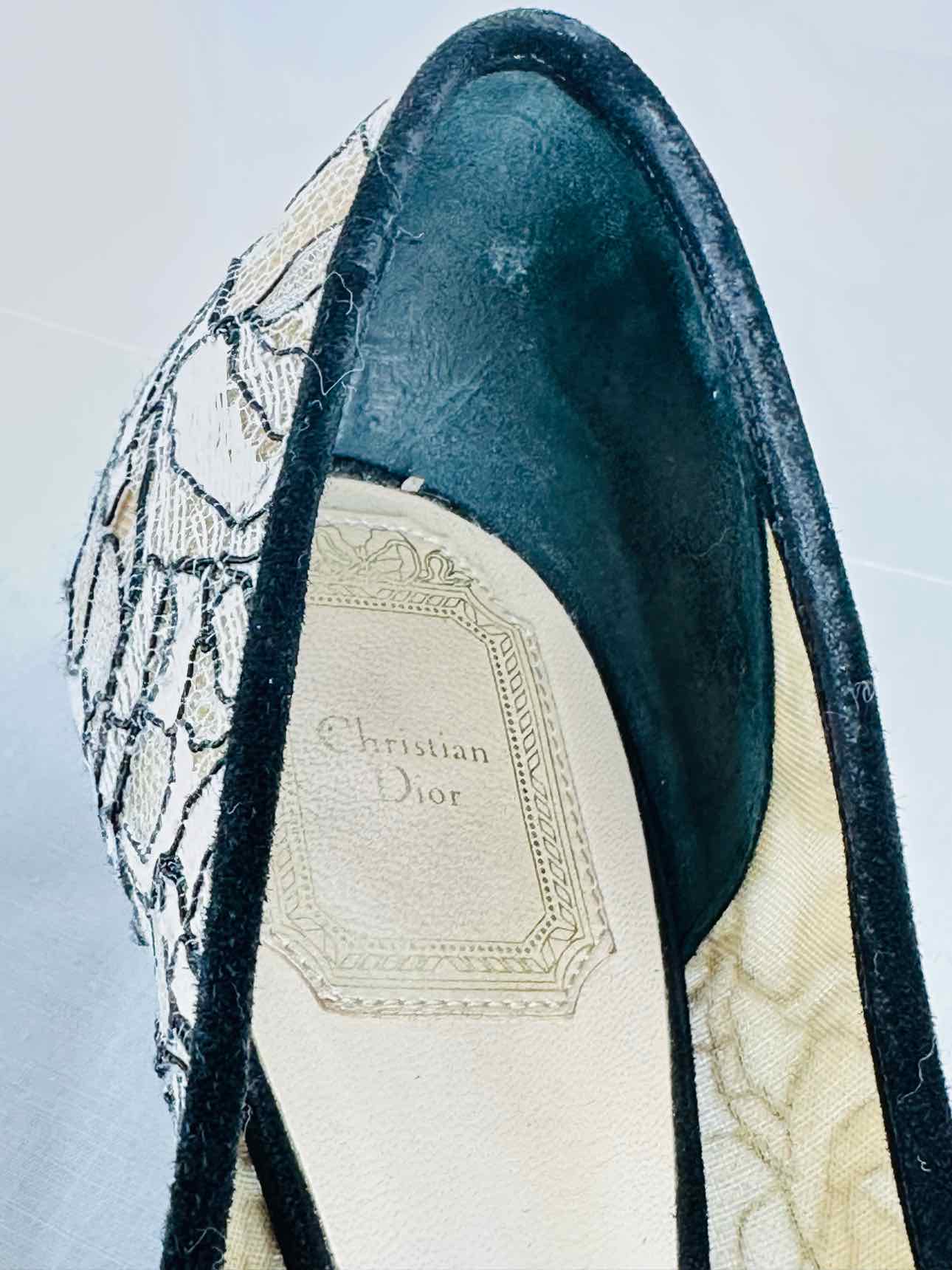 DIOR Cream & Black Lace Size EU 39.5 Pumps