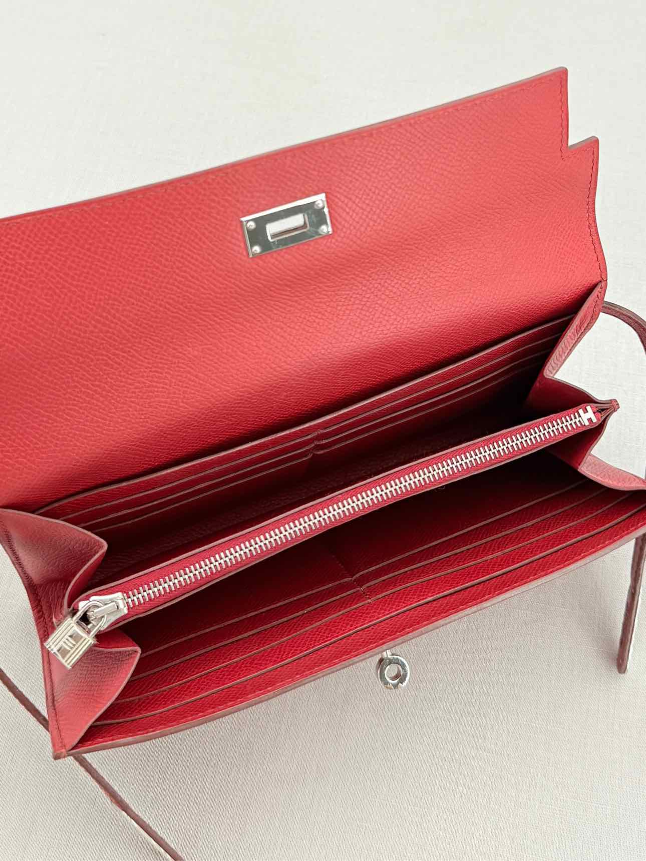 HERMES Burgundy Continental Wallet