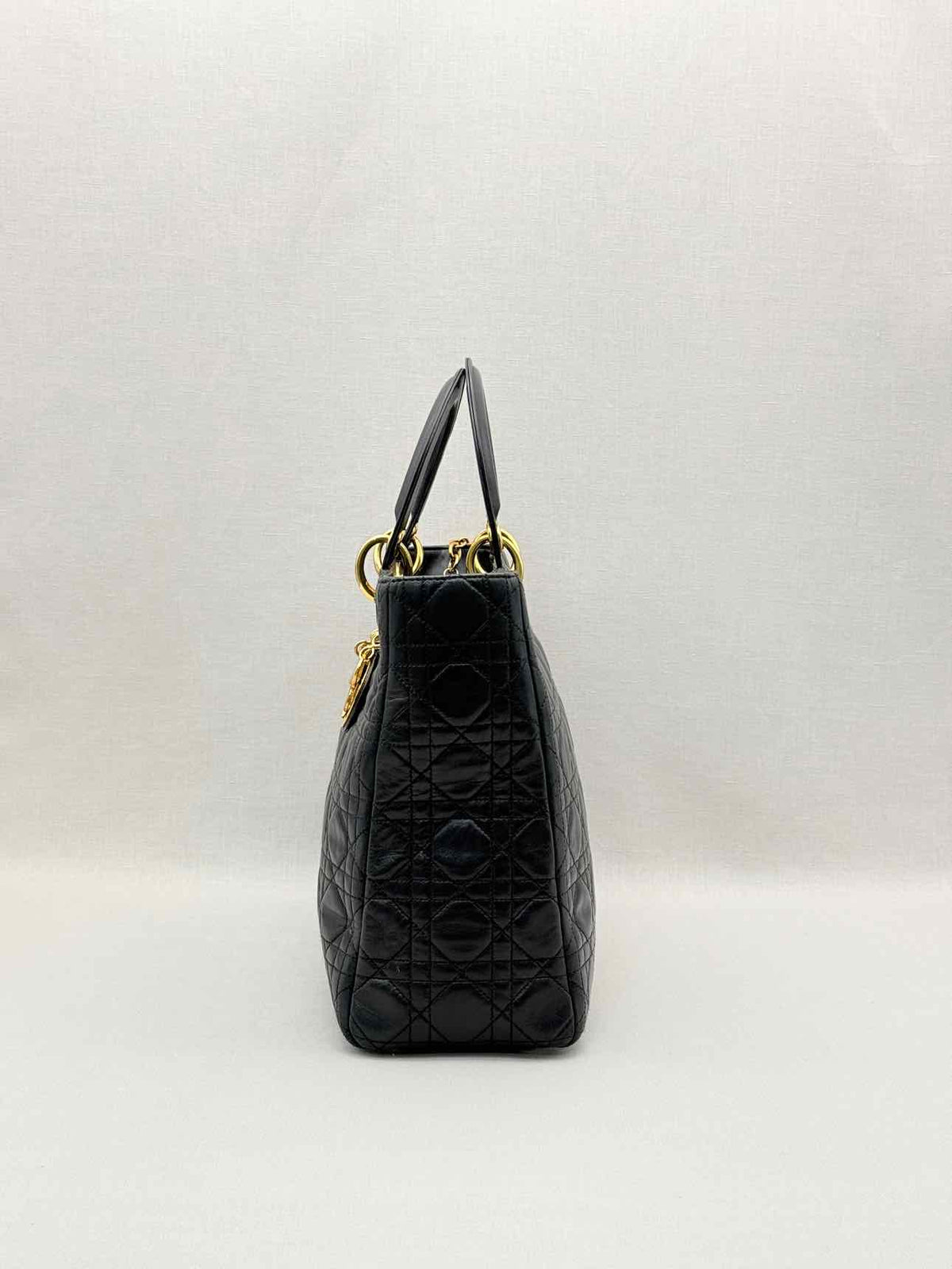 CHRISTIAN DIOR Lady Dior Black Cannage Top Handle