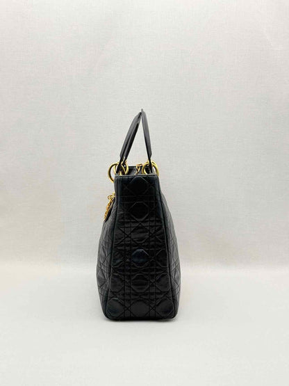 CHRISTIAN DIOR Lady Dior Black Cannage Top Handle