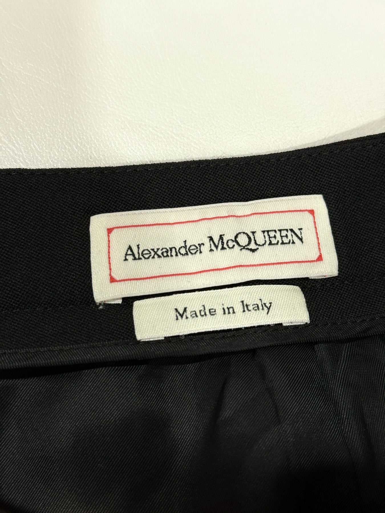 ALEXANDER McQUEEN Barathea Draped Black Wool Size US8 Pants