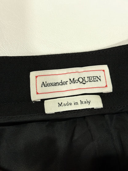 ALEXANDER McQUEEN Barathea Draped Black Wool Size US8 Pants