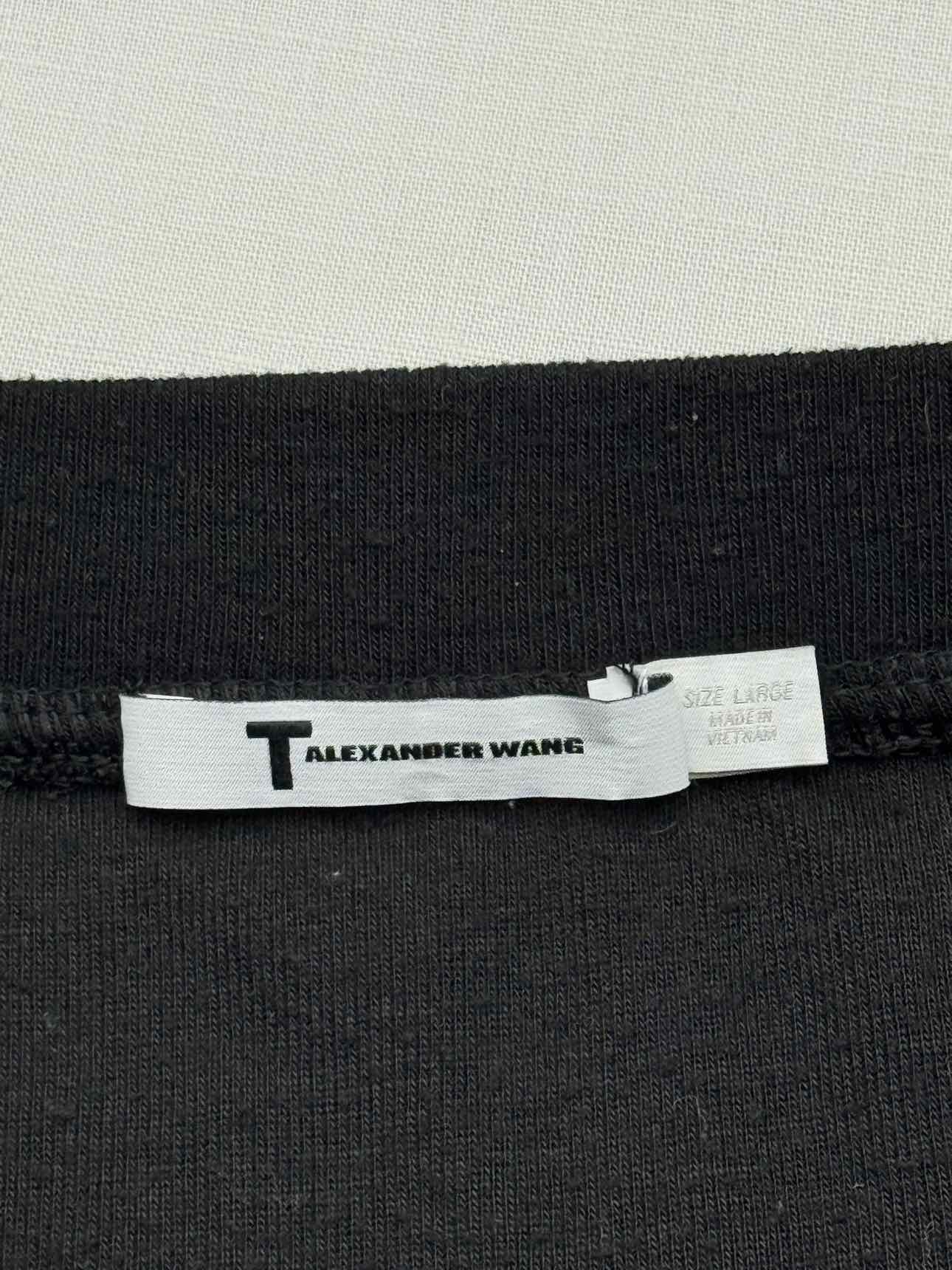 T ALEXANDER WANG Black Polka Dot Size Large Midi Skirt