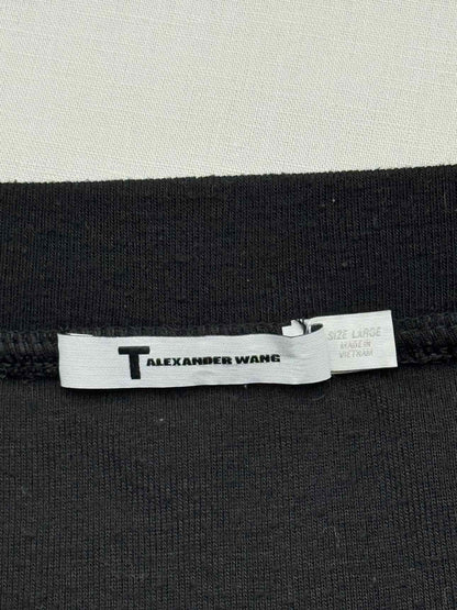 T ALEXANDER WANG Black Polka Dot Size Large Midi Skirt
