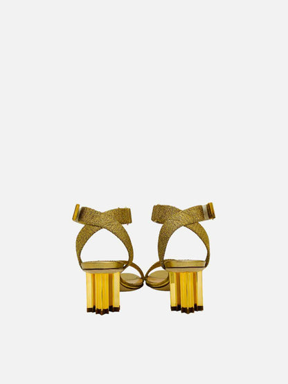 DSQUARED2 Metallic Gold Heeled Sandals