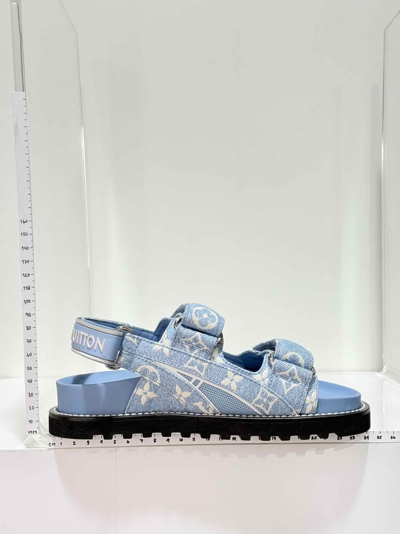 LOUIS VUITTON Paseo Blue Monogram Size EU 35 Sandals