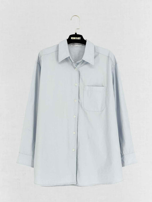 THE FRANKIE SHOP Pale Blue Size Medium Shirt