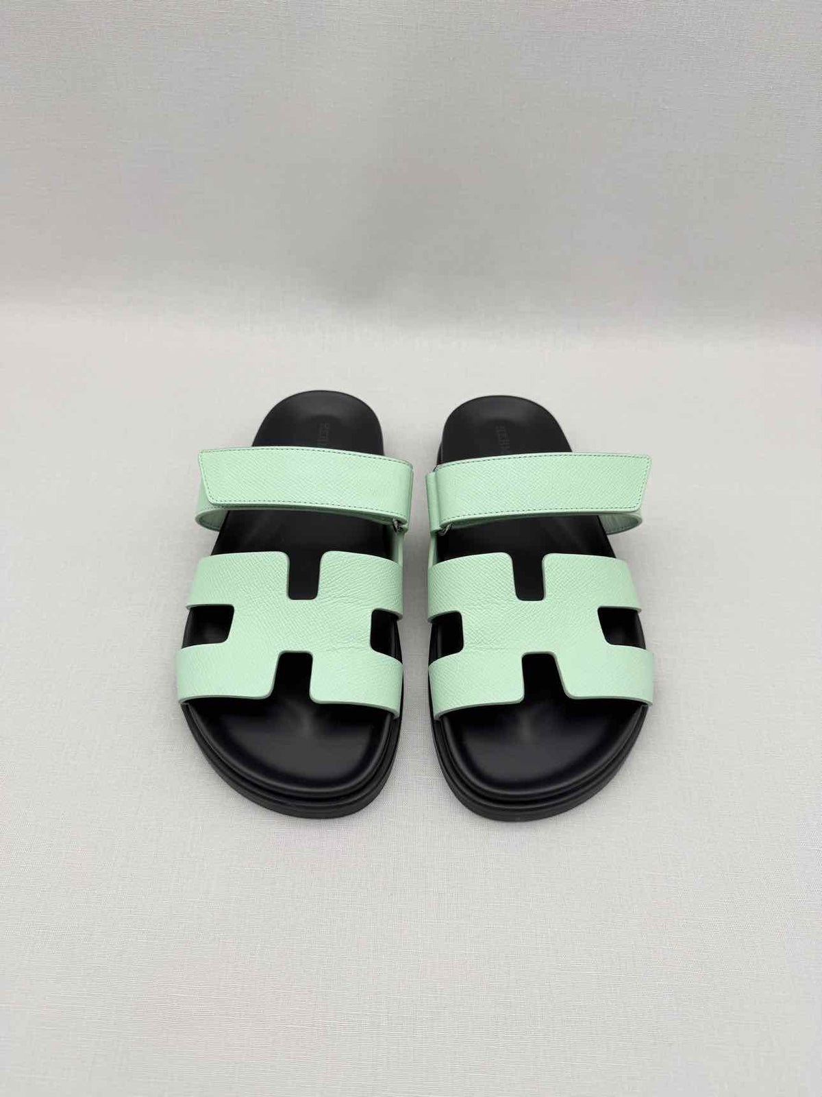 HERMES Chypre Mint Green Size EU 38 Sandals