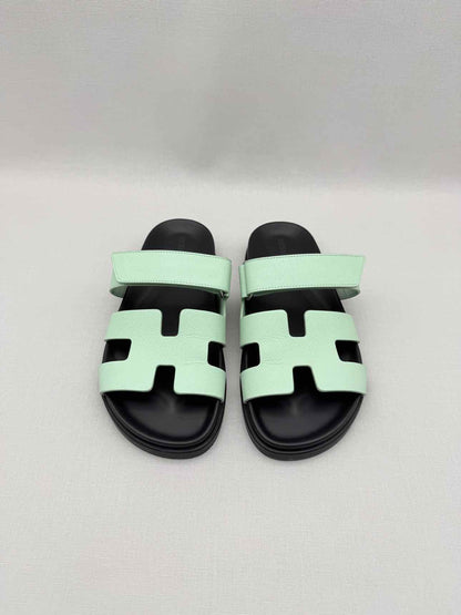 HERMES Chypre Mint Green Size EU 38 Sandals