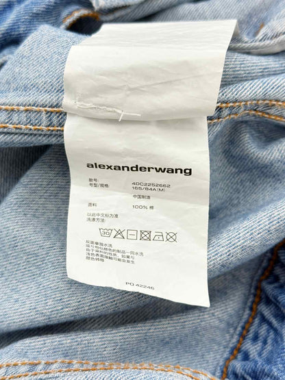 ALEXANDER WANG Blue Logo Print Size Medium Jacket
