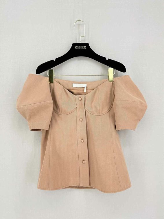 CHLOE Off-The-Shoulder Beige Size US 4 Outfit Set