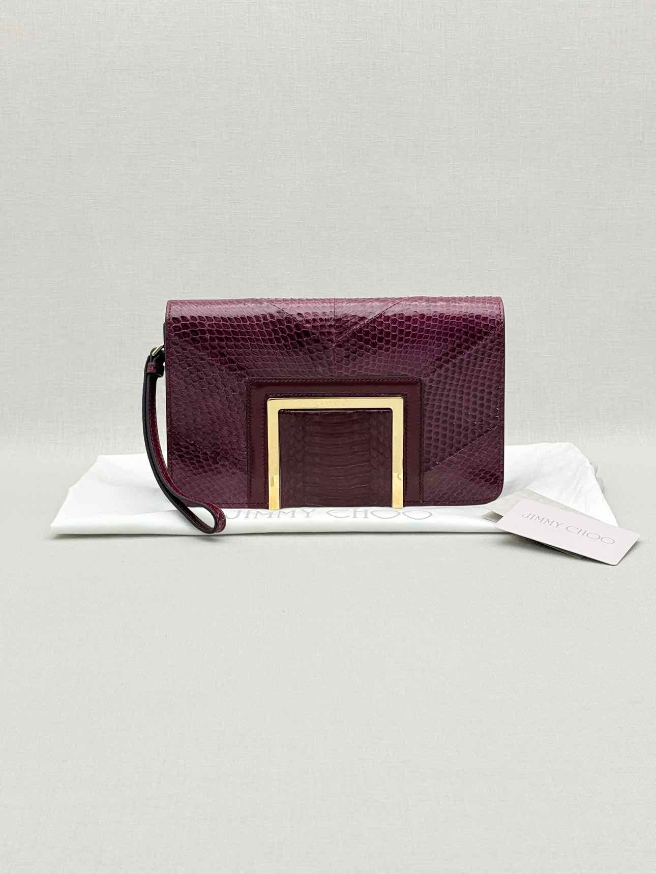 JIMMY CHOO Alara Burgundy Clutch