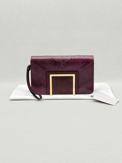 JIMMY CHOO Alara Burgundy Clutch