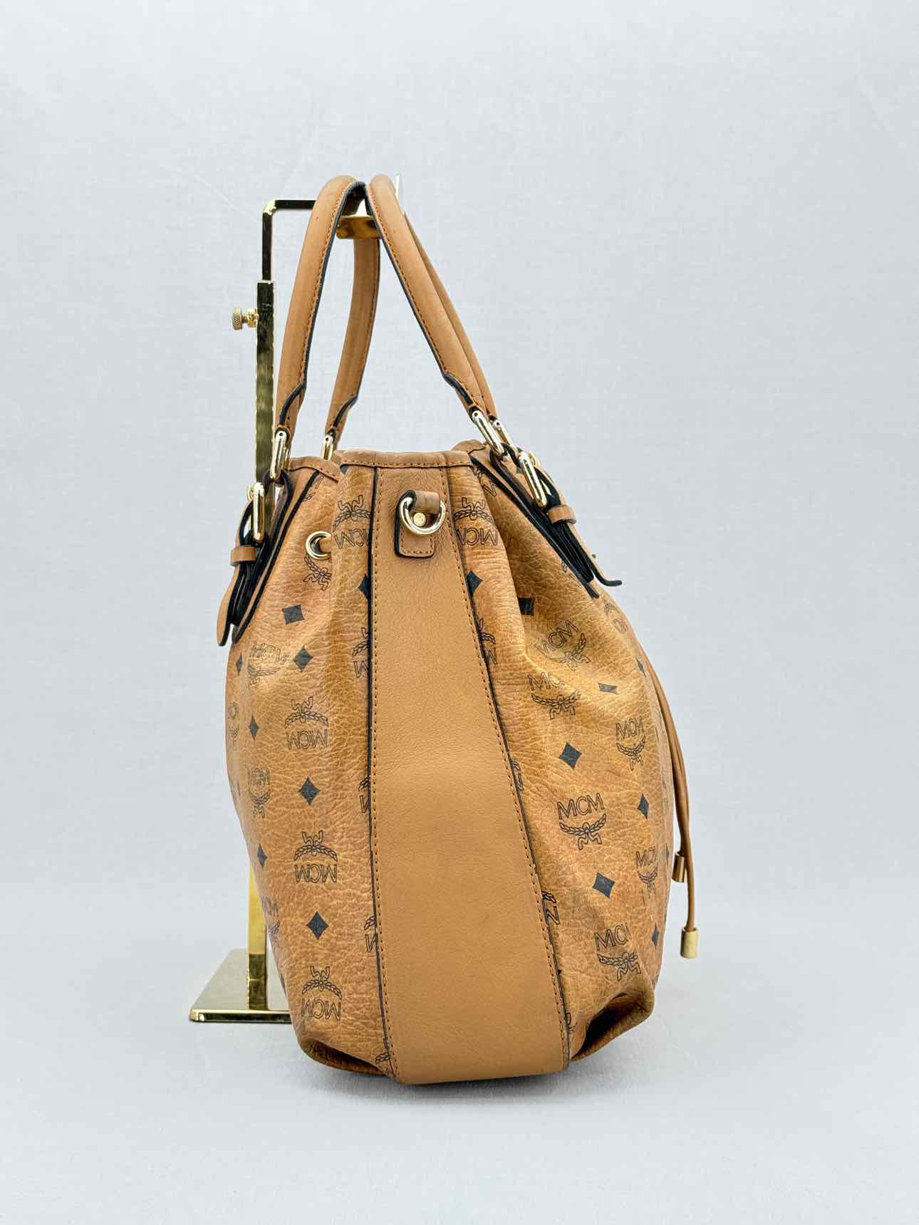 MCM Visetos Tan Monogram Shoulder Bag