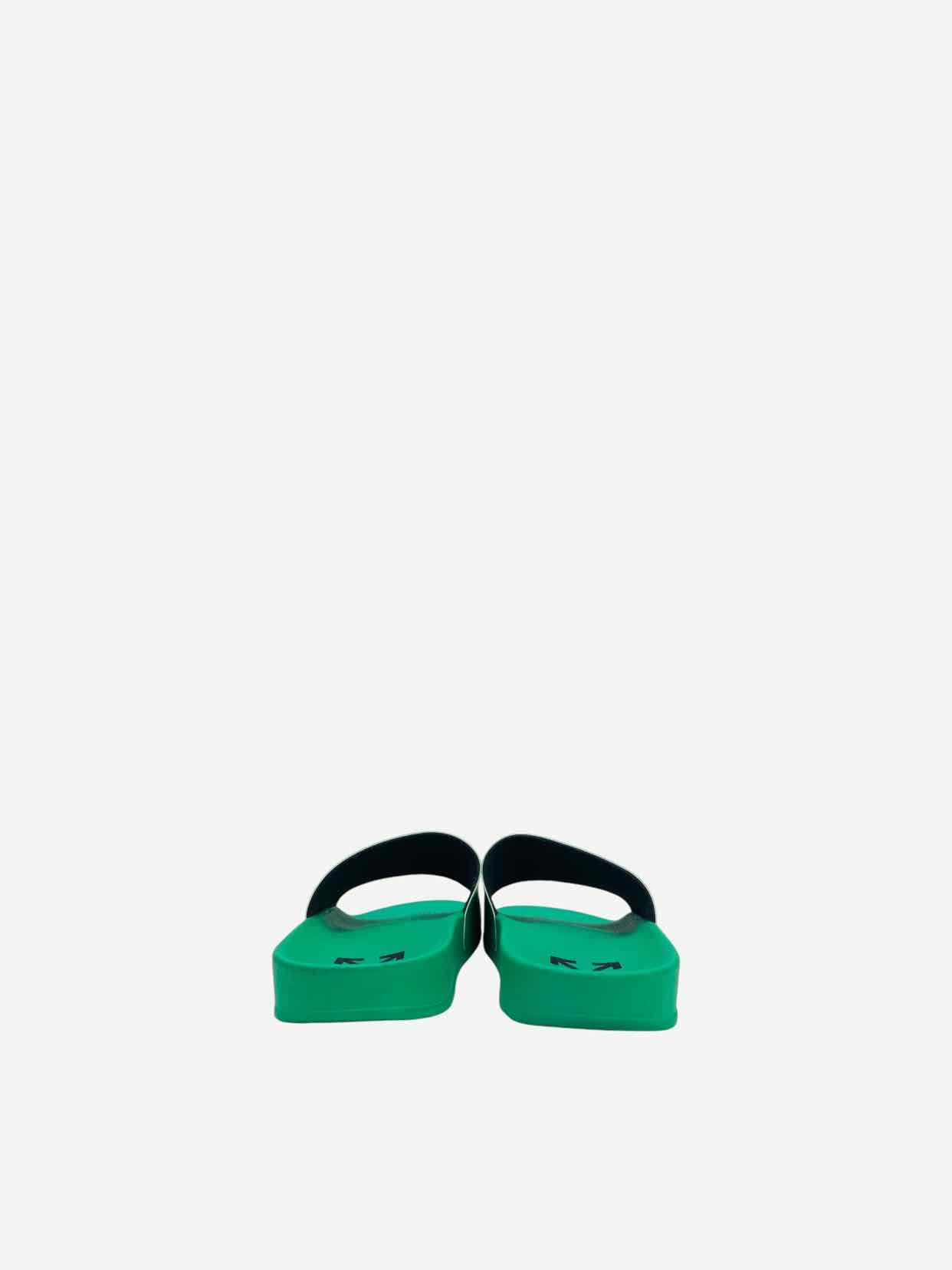 OFF WHITE Printed Pool Green Slides 38