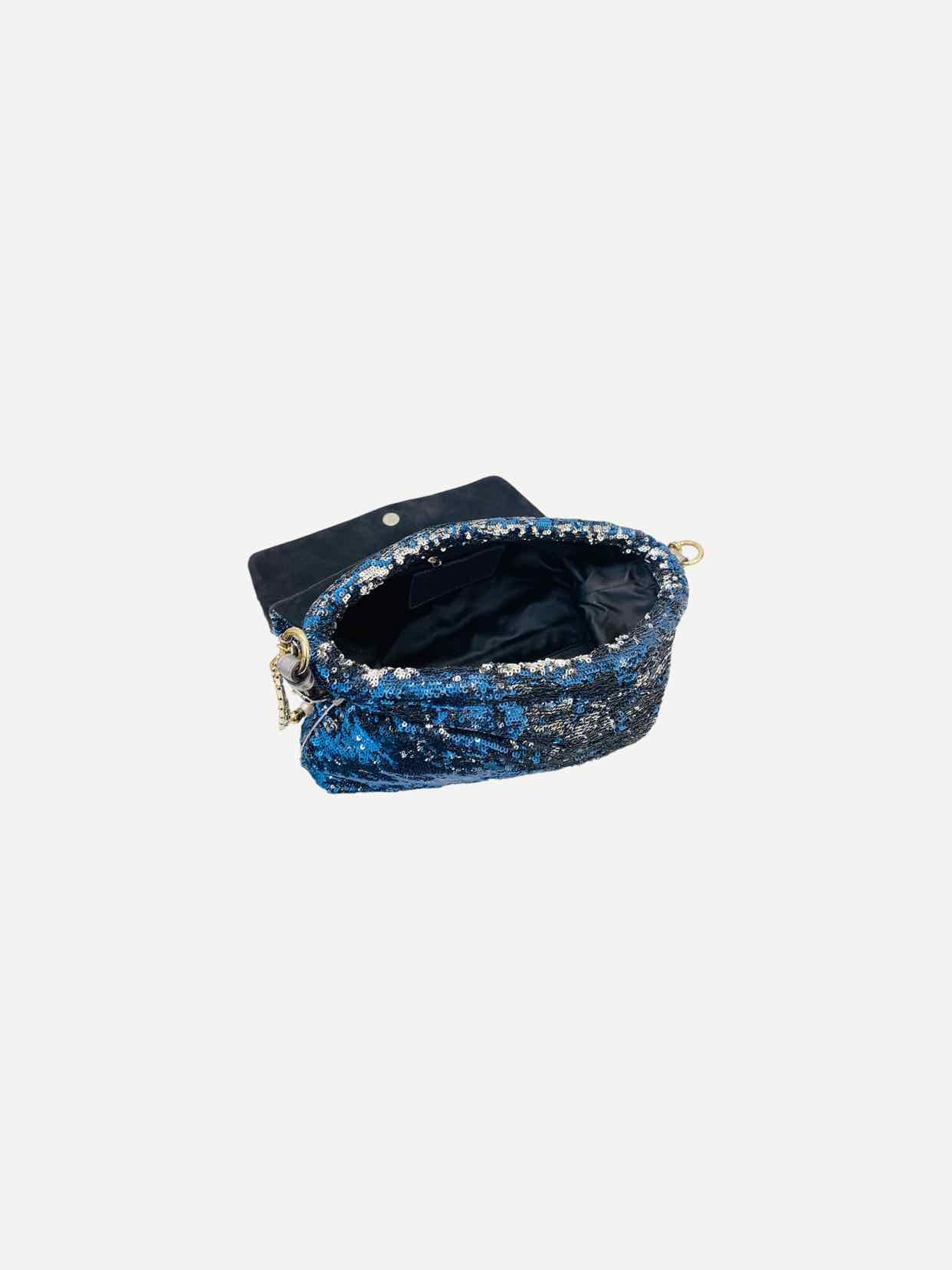 DOLCE & GABBANA Miss Charles Blue & Silver Shoulder Bag
