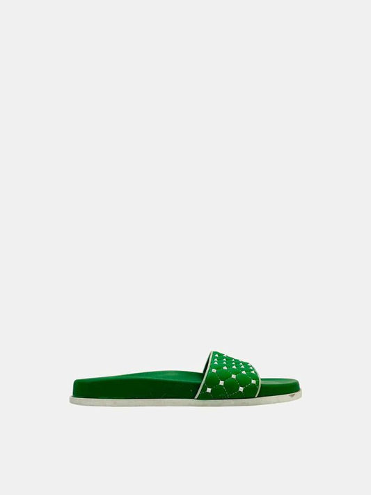 VALENTINO Rockstud Green Slides