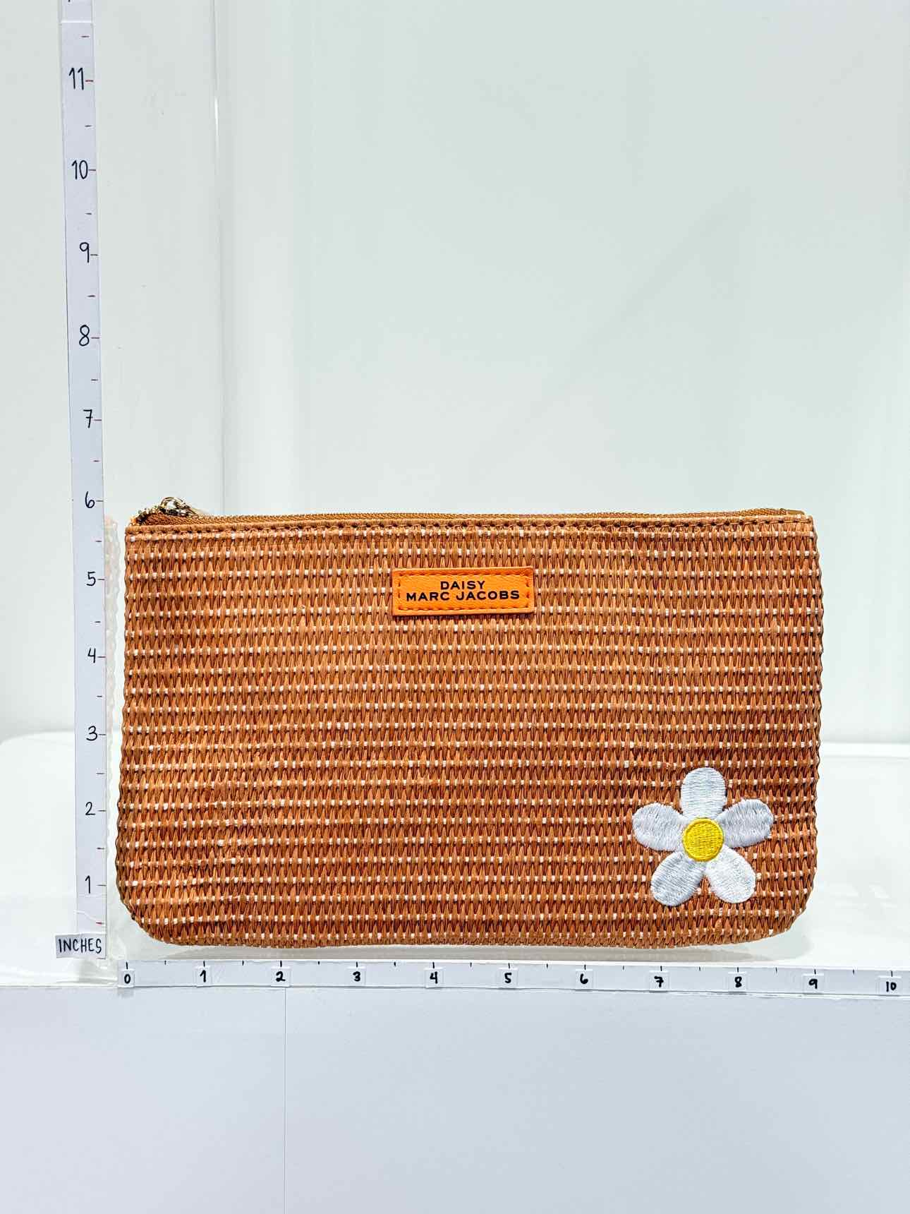 MARC JACOBS Brown Floral Embroidered Pouch