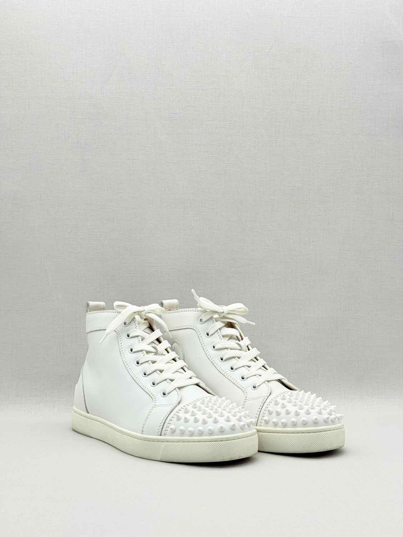 CHRISTIAN LOUBOUTIN White Spiked Size EU 42 Sneakers