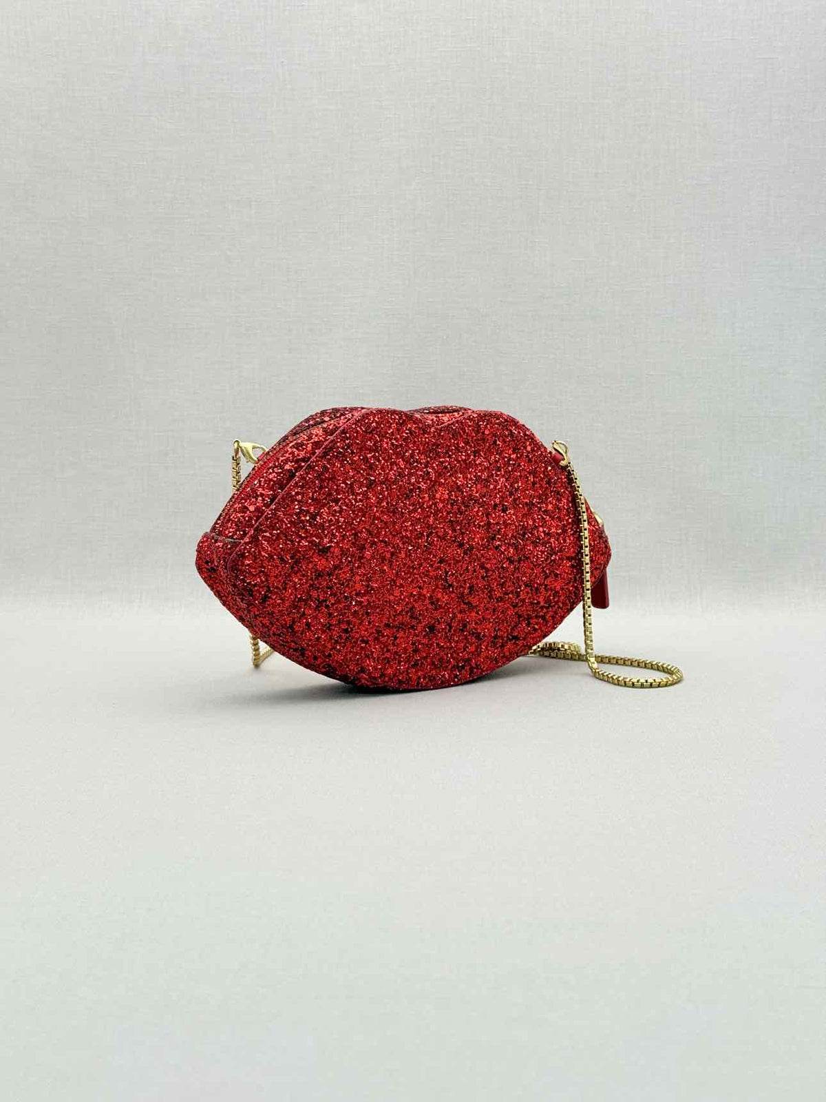 LULU GUINNESS Glitter Lips Red Crossbody