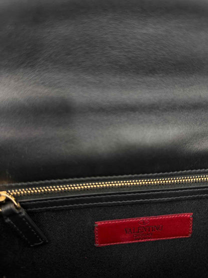 VALENTINO GARAVANI Glam Lock Black Shoulder Bag