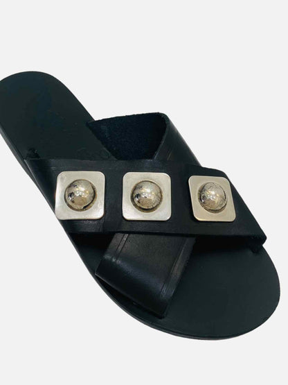 ANCIENT GREEK SANDALS Thais Black Sandals