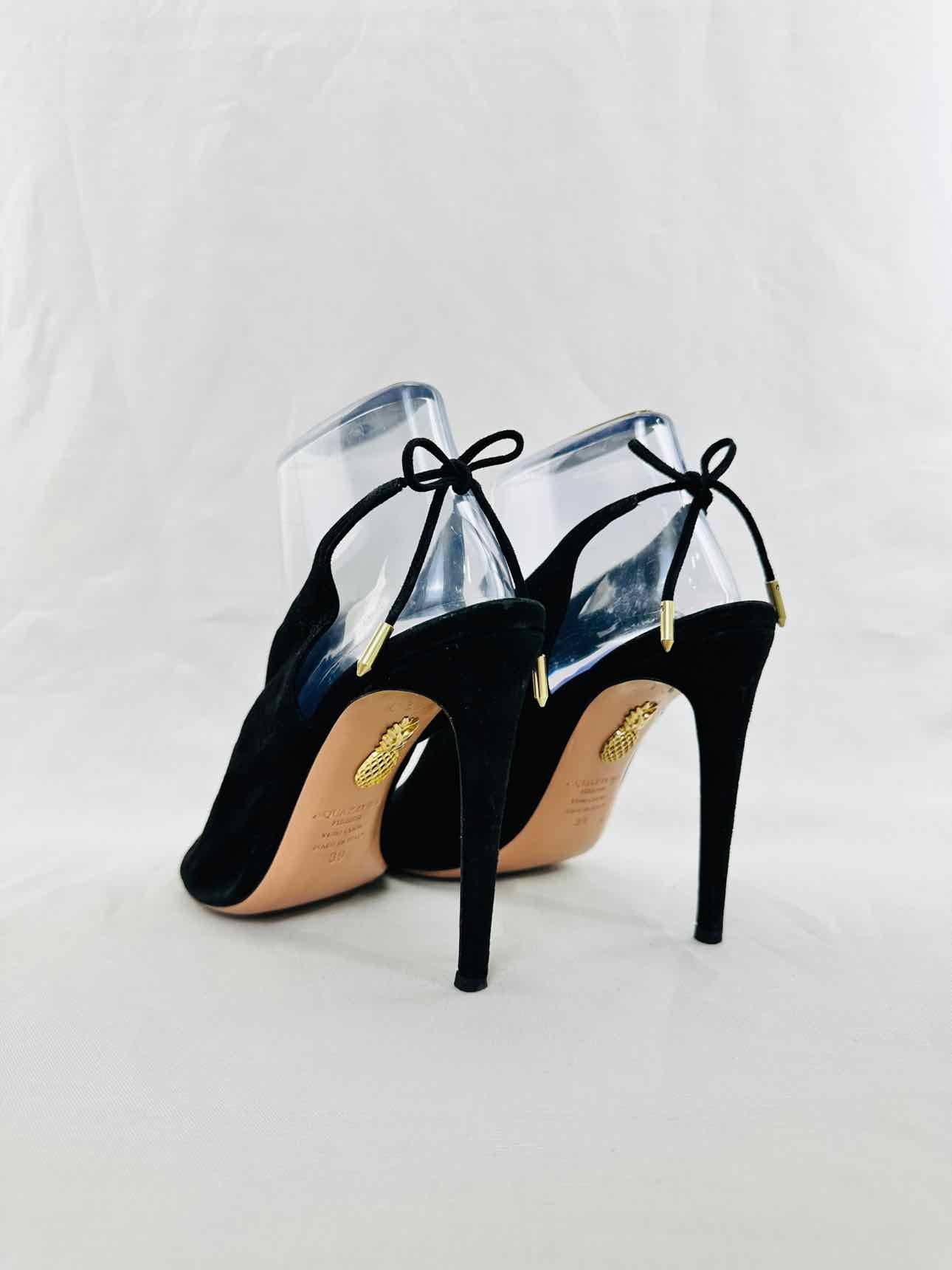 AQUAZZURA Black Size EU 39 Slingbacks