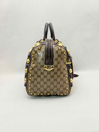 GUCCI Babouska Brown & Beige GG Top Handle