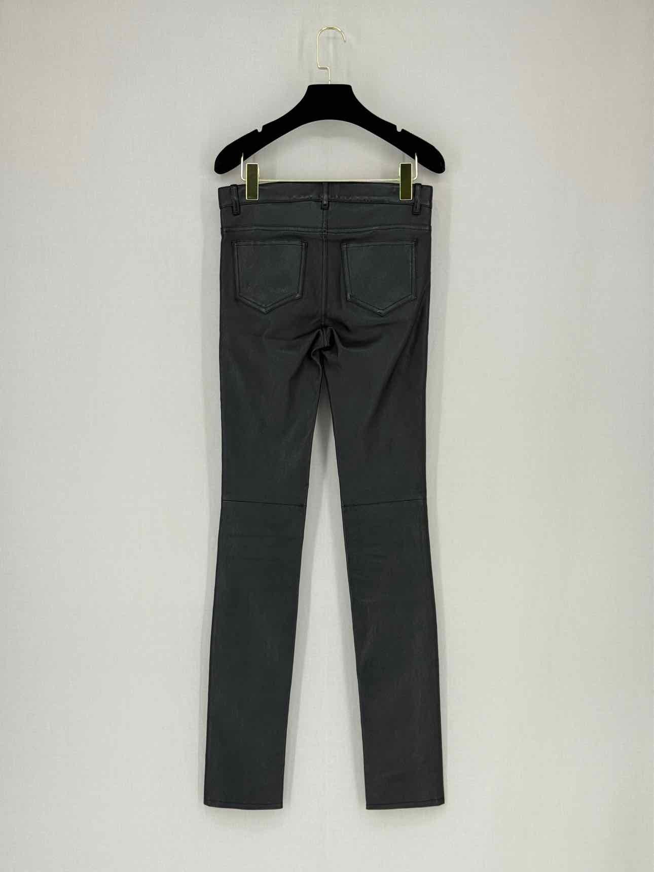 SAINT LAURENT Leather Black Size US 2 Pants