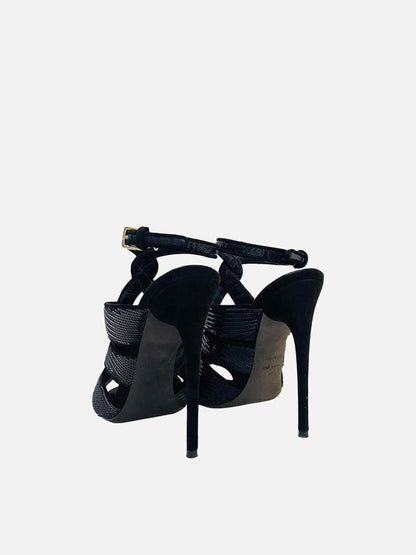 TOM FORD Ankle Strap Black Heeled Sandals 37